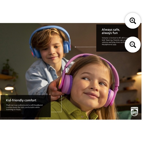 Philips K4206 Kids Wireless on-Ear Headphones with Parental Controls, (NWT) - Picture 7 of 11